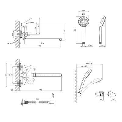 Будкрам купити Змішувач для ванни Lidz (CRM) 40 87 005-1 New Змішувач для ванни Lidz (CRM) 40 87 005-1 New 4