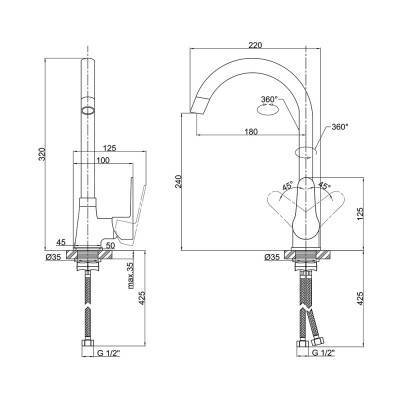 Будкрам купити Змішувач для кухні Lidz (CRM) 14 34 014F-8 Змішувач для кухні Lidz (CRM) 14 34 014F-8 4