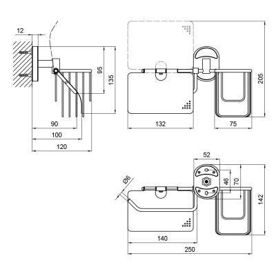 Будкрам купить Держатель для туалетной бумаги Lidz (CRM) 114.03.02 Держатель для туалетной бумаги Lidz (CRM) 114.03.02 4