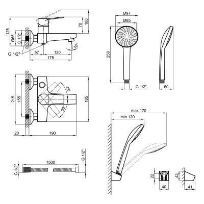Будкрам купити Змішувач для ванни Lidz (CRM) 40 87 006-1 New Змішувач для ванни Lidz (CRM) 40 87 006-1 New 4