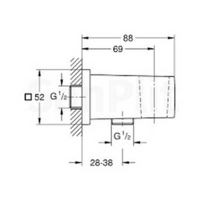 Будкрам купить Подключение для шланга Grohe Euphoria Cube 26370000 Подключение для шланга Grohe Euphoria Cube 26370000 4
