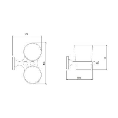 Будкрам купить Стакан двойной GF (CRM)S-2808 с держателем зубных щеток Стакан двойной GF (CRM)S-2808 с держателем зубных щеток 4