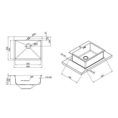 Будкрам купить Кухонная мойка Imperial Handmade D6050 2.7/1.0 мм (IMPD6050H10) Кухонная мойка Imperial Handmade D6050 2.7/1.0 мм (IMPD6050H10) 4