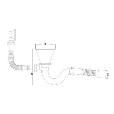 Будкрам купить Сифон для кухонной мойки ULA 115 с круглым переливом Сифон для кухонной мойки ULA 115 с круглым переливом 4