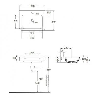 Будкрам купить Раковина Azzurra Tulip TUL260MB1 Shiny white Раковина Azzurra Tulip TUL260MB1 Shiny white 4