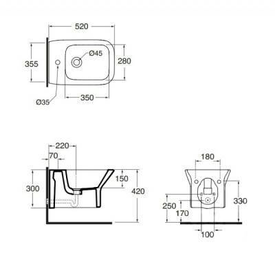 Будкрам купити Біде підвісне Azzurra Prua PRU500B1SOSK Біде підвісне Azzurra Prua PRU500B1SOSK 4