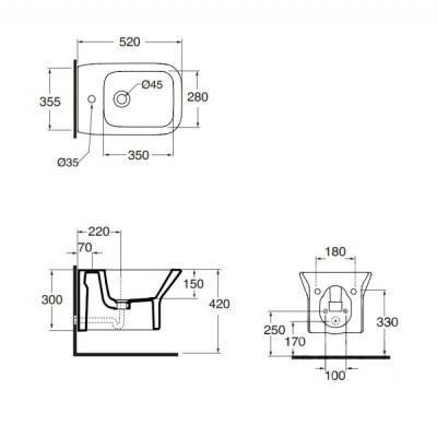 Будкрам купити Біде підвісне Azzurra Prua PRU500CO1SOSK Біде підвісне Azzurra Prua PRU500CO1SOSK 4