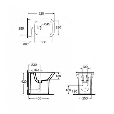 Будкрам купити Біде підлогове Azzurra Prua PRU500B1 Біде підлогове Azzurra Prua PRU500B1 4