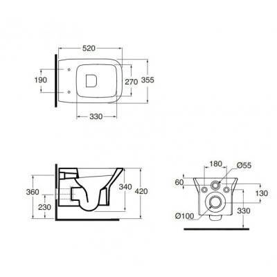 Будкрам купить Унитаз подвесной Azzurra Prua PRU100ECO1SOSK безободковый Унитаз подвесной Azzurra Prua PRU100ECO1SOSK безободковый 4