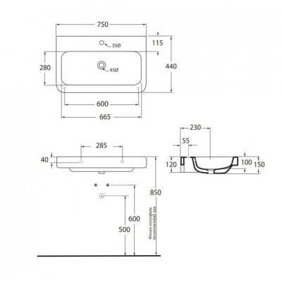 Будкрам купить Раковина Azzurra Tulip TUL275MB1 Shiny white Раковина Azzurra Tulip TUL275MB1 Shiny white 4