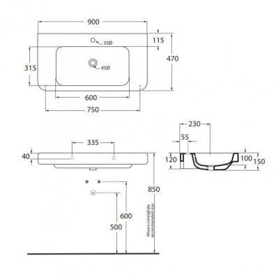 Будкрам купить Раковина Azzurra Tulip TUL290MB1 Shiny white Раковина Azzurra Tulip TUL290MB1 Shiny white 4