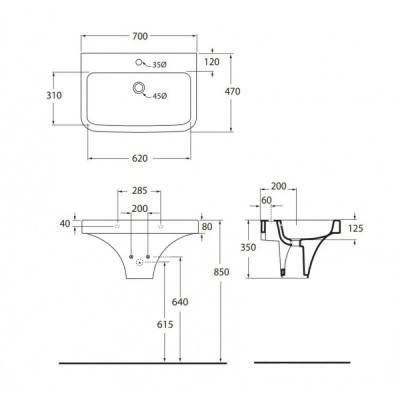 Будкрам купить Раковина Azzurra Tulip TUL200B170 Shiny white Раковина Azzurra Tulip TUL200B170 Shiny white 4