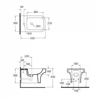 Будкрам купить Биде подвесное Azzurra Tulip TUL500B1SOSK Биде подвесное Azzurra Tulip TUL500B1SOSK 4