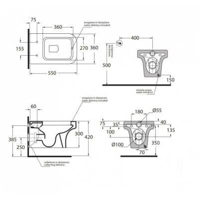 Будкрам купить Унитаз-биде подвесной Azzurra Tulip TUF100B1SOSK Унитаз-биде подвесной Azzurra Tulip TUF100B1SOSK 4