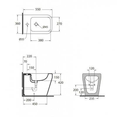 Будкрам купить Биде напольное Azzurra Tulip One TUO500B1 Биде напольное Azzurra Tulip One TUO500B1 4