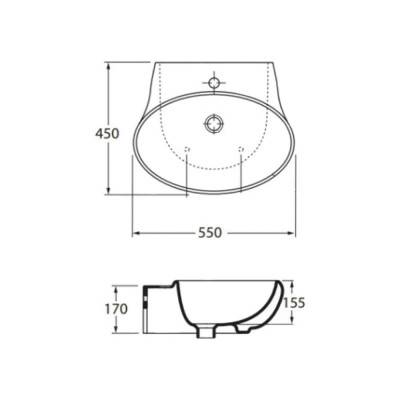 Будкрам купить Раковина Azzurra Clas+ CLA200B155 Shiny white Раковина Azzurra Clas+ CLA200B155 Shiny white 4