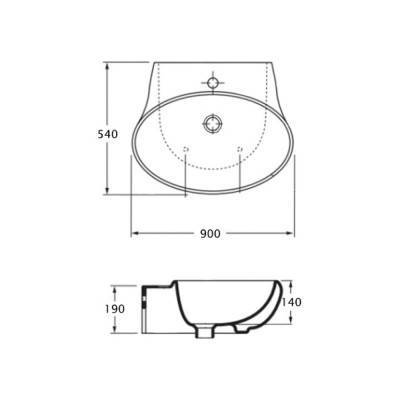 Будкрам купить Раковина Azzurra Clas+ CLA200B190 Shiny white Раковина Azzurra Clas+ CLA200B190 Shiny white 4