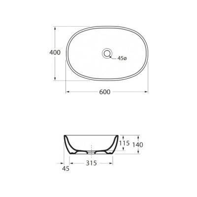 Будкрам купити Раковина-чара Azzurra Clas+ ECI60CO1 Cotton Раковина-чара Azzurra Clas+ ECI60CO1 Cotton 4