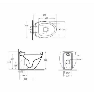 Будкрам купить Унитаз напольный Azzurra Clas+ CLP100B1P Унитаз напольный Azzurra Clas+ CLP100B1P 4