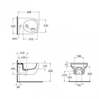 Будкрам купить Биде подвесное Azzurra Mini Nuvola NUV546B1SOSK Биде подвесное Azzurra Mini Nuvola NUV546B1SOSK 4