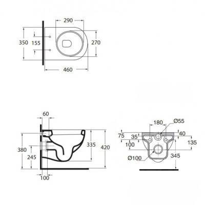 Будкрам купить Унитаз подвесной Azzurra Mini Nuvola NUV146B1SOSK Унитаз подвесной Azzurra Mini Nuvola NUV146B1SOSK 4
