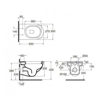 Будкрам купить Унитаз подвесной Azzurra Nuvola NUV100EB1SOSK безободковый Унитаз подвесной Azzurra Nuvola NUV100EB1SOSK безободковый 4