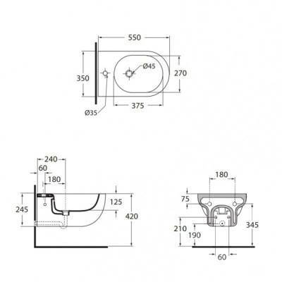 Будкрам купить Биде подвесное Azzurra Nuvola NUV500B1SOSK Биде подвесное Azzurra Nuvola NUV500B1SOSK 4