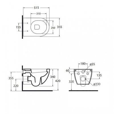 Будкрам купить Унитаз подвесной Azzurra Comoda COM100B1SOSP Унитаз подвесной Azzurra Comoda COM100B1SOSP 2
