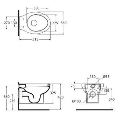 Будкрам купить Унитаз подвесной Azzurra Cult XCU100B1SOSP Унитаз подвесной Azzurra Cult XCU100B1SOSP 4