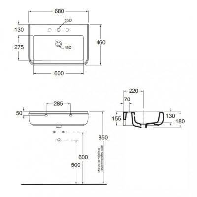 Будкрам купить Раковина Azzurra Charme CHA268B1 Shiny white Раковина Azzurra Charme CHA268B1 Shiny white 4