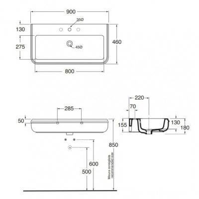 Будкрам купити Раковина Azzurra Charme CHA290B1 Shiny white Раковина Azzurra Charme CHA290B1 Shiny white 2