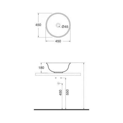 Будкрам купити Раковина-чара Azzurra Charme JUB45B1APP Shiny white Раковина-чара Azzurra Charme JUB45B1APP Shiny white 4