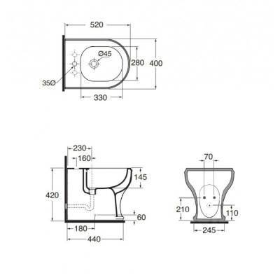 Будкрам купить Биде напольное Azzurra Charme CHA500B1 Биде напольное Azzurra Charme CHA500B1 4