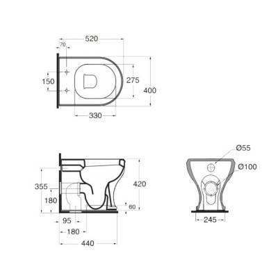 Будкрам купить Чаша унитаза Azzurra Charme CHA100B1P Чаша унитаза Azzurra Charme CHA100B1P 4