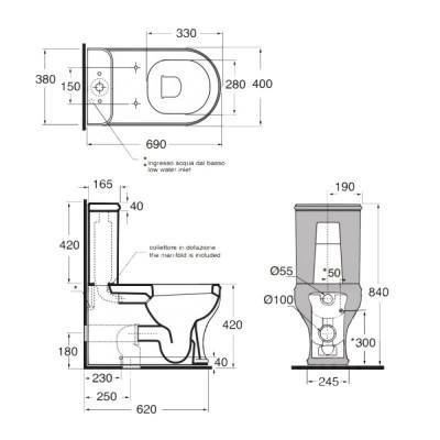 Будкрам купити Бачок для унітазу Azzurra Charme CHA400B1MBL Бачок для унітазу Azzurra Charme CHA400B1MBL 4