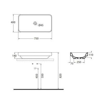 Будкрам купити Раковина-чаша Azzurra Elegance soft ESO75B1 Shiny white Раковина-чаша Azzurra Elegance soft ESO75B1 Shiny white 4
