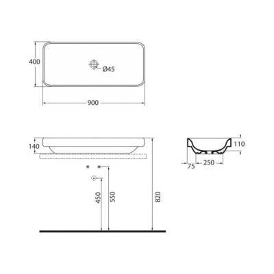 Будкрам купить Раковина-чаша Azzurra Elegance soft ESO90B1 Shiny white Раковина-чаша Azzurra Elegance soft ESO90B1 Shiny white 4