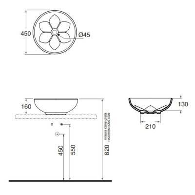 Будкрам купить Раковина-чаша Azzurra Fleur FLE200B1 Shiny white Раковина-чаша Azzurra Fleur FLE200B1 Shiny white 4