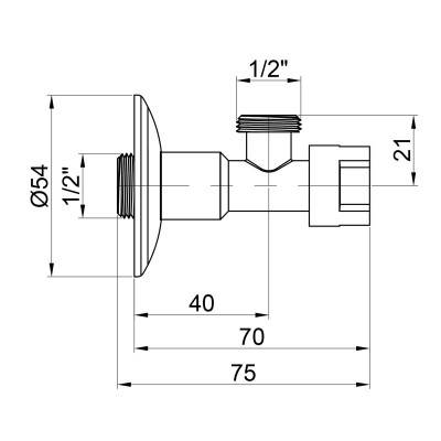 Будкрам купити Кран приладовий буксовий Icma 1/2" кутовий №519 Кран приладовий буксовий Icma 1/2" кутовий №519 4