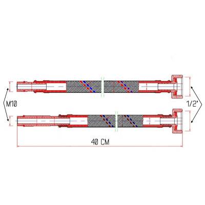 Будкрам купить Гибкая подводка для смесителя SD Forte М10 40 см SF380W40 Гибкая подводка для смесителя SD Forte М10 40 см SF380W40 4