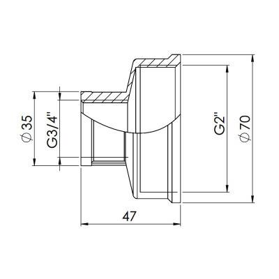 Будкрам купити Муфта редукційна SD Forte 2"х3/4" ВВ SF3575020 Муфта редукційна SD Forte 2"х3/4" ВВ SF3575020 3