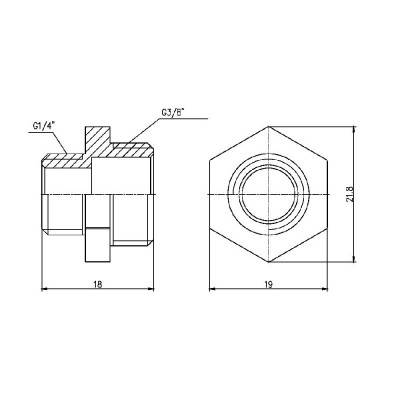 Будкрам купити Ніпель редукційний SD Forte 3/8"х1/4" SF35996 Ніпель редукційний SD Forte 3/8"х1/4" SF35996 4
