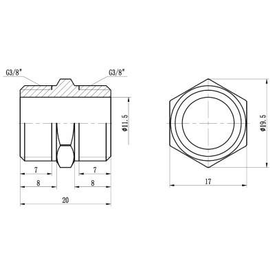 Будкрам купити Ніпель SD Forte 3/8" SF3589 Ніпель SD Forte 3/8" SF3589 4