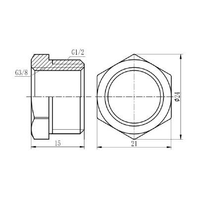 Будкрам купити Футорка SD Forte 1/2"х3/8" НВ SF374159 Футорка SD Forte 1/2"х3/8" НВ SF374159 4