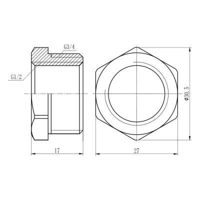 Будкрам купити Футорка SD Forte 1/2"х3/4" НВ SF3742015 Футорка SD Forte 1/2"х3/4" НВ SF3742015 4