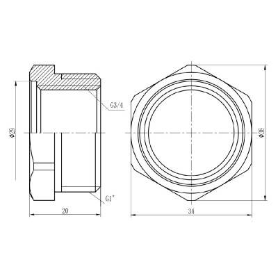 Будкрам купити Футорка SD Forte 1"х3/4" НВ SF3742520 Футорка SD Forte 1"х3/4" НВ SF3742520 4