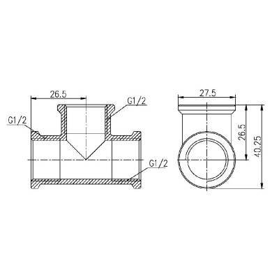 Будкрам купить Тройник SD Forte 1/2" ВВ хром SF361H15 Тройник SD Forte 1/2" ВВ хром SF361H15 4