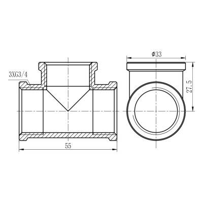 Будкрам купить Тройник SD Forte 3/4" ВВ хром SF361H20 Тройник SD Forte 3/4" ВВ хром SF361H20 4