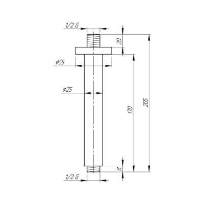 Будкрам купить Кронштейн для верхнего душа Qtap 0012 CRM Кронштейн для верхнего душа Qtap 0012 CRM 4