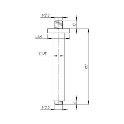 Будкрам купить Кронштейн для верхнего душа Qtap 0013 CRM Кронштейн для верхнего душа Qtap 0013 CRM 4